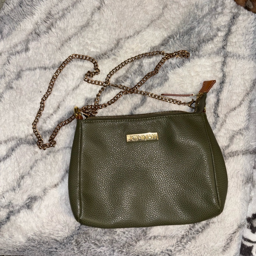 Dark Green Crossbody Bag with Chain Strap